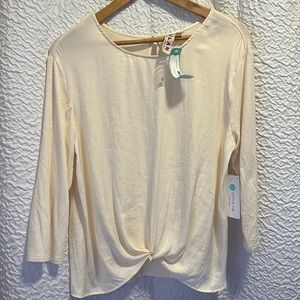 Dolan for Stitch Fix Brand Donet Mixed Material Top. Off-White. Size M. NWT.